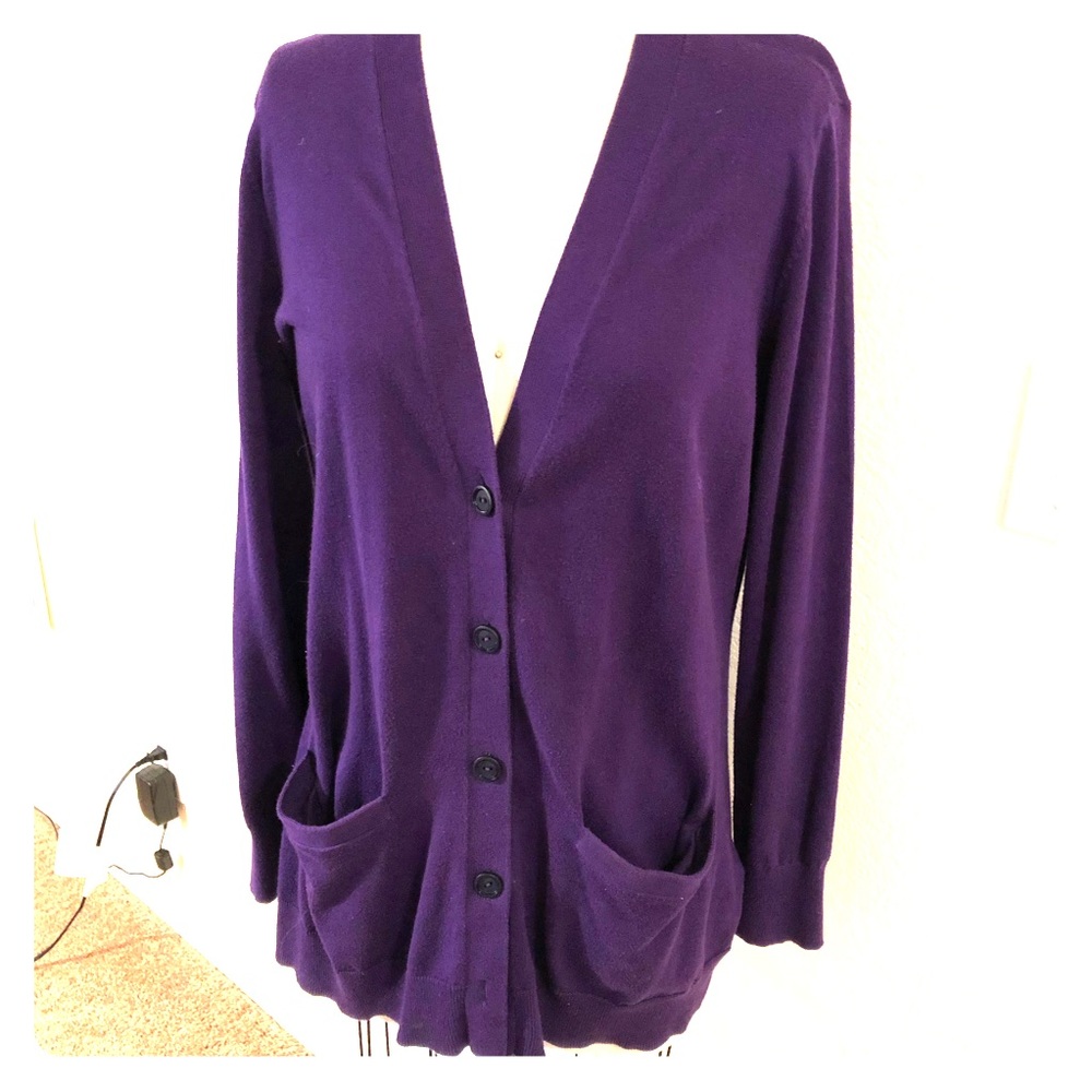 Purple cardigan sweater size M